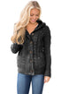 Sexy Charcoal Long Sleeve Button-up Hooded Cardigans